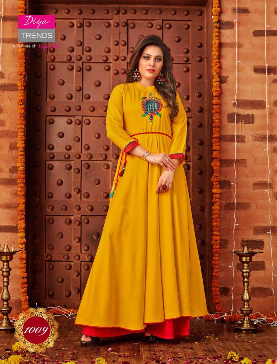 Galleria's Vol-1 Diya Trends Rayon Embroidery Print Kurtis Galleria's Vol-1 Diya Trends Rayon Embroidery Print Kurtis